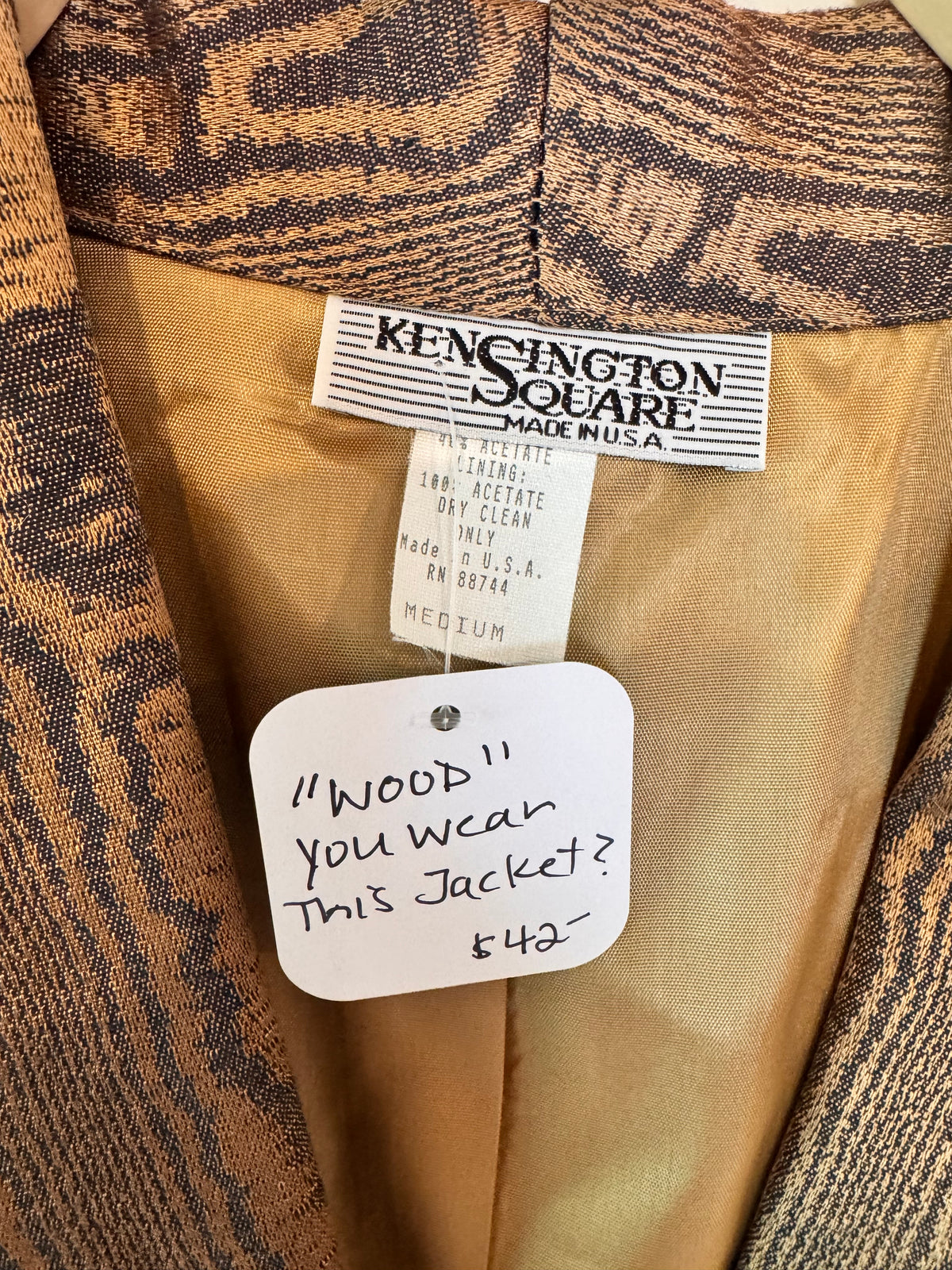 Vintage woodgrain oversized blazer