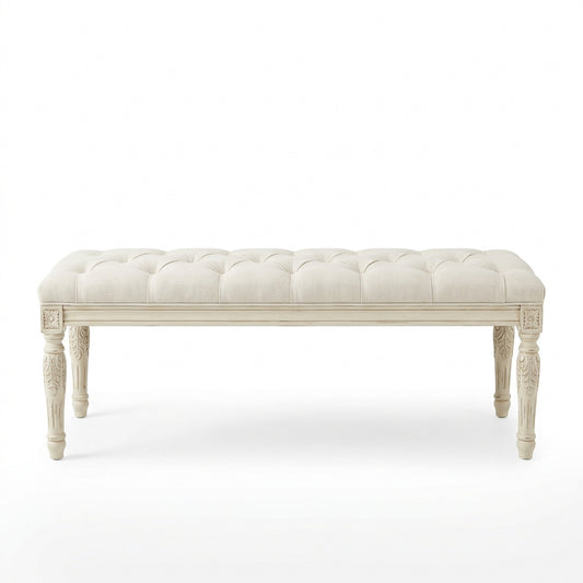 French Provincial Tufted Bench