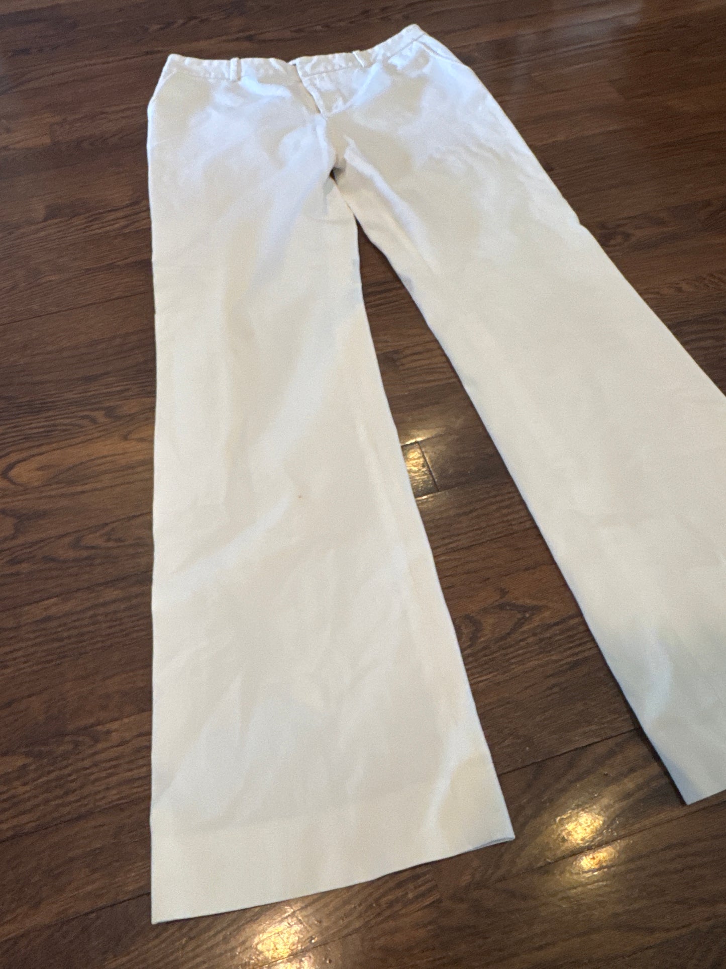 Vintage Ralph Lauren white straight cut women's summer trousers