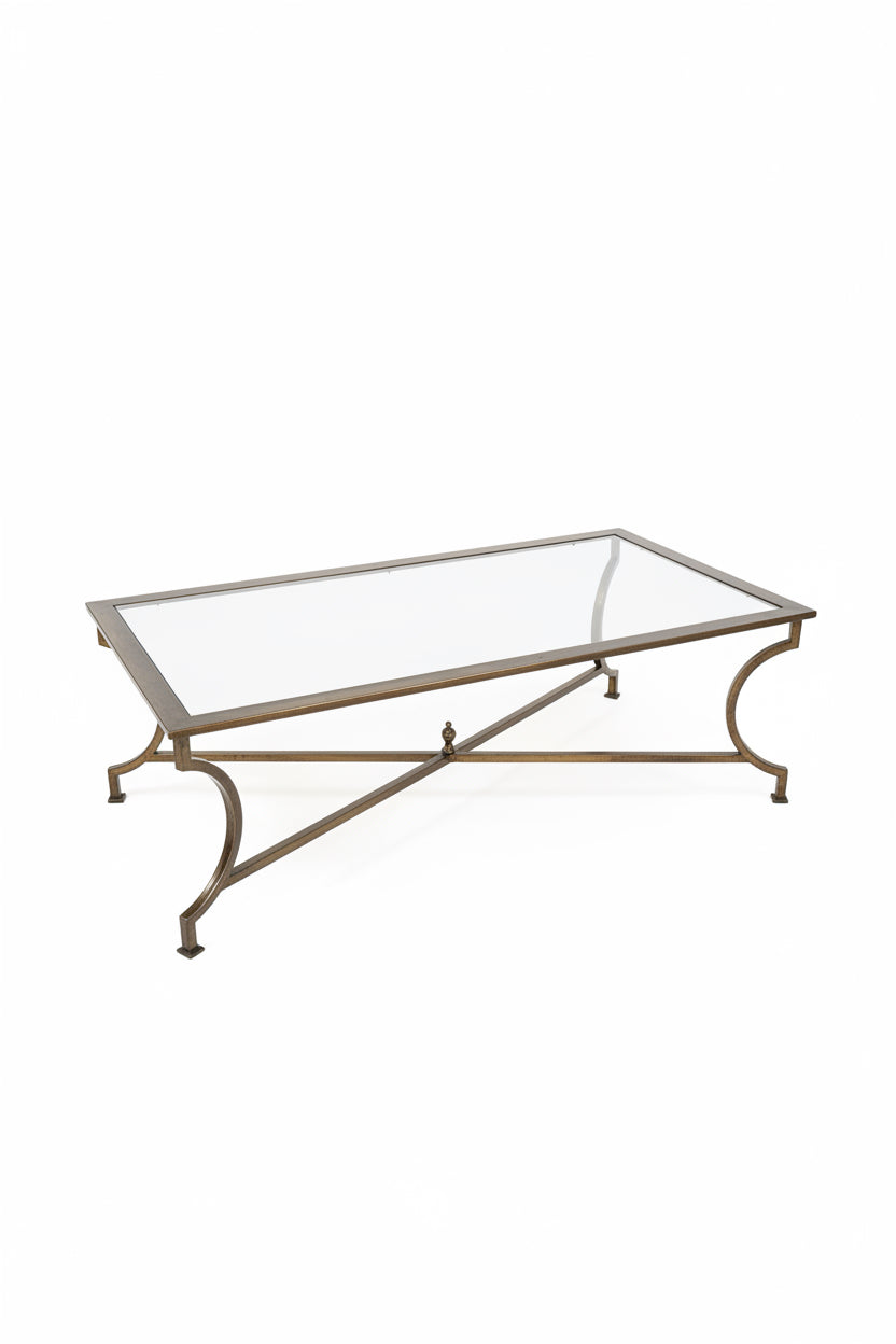 Vintage Brass & Glass Coffee Table