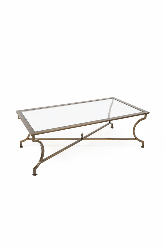 Vintage Brass & Glass Coffee Table