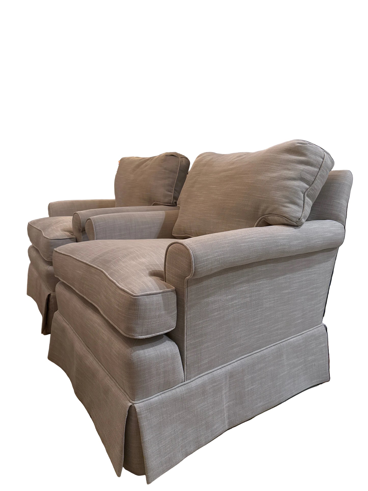 Newly upholstered vintage club chairs