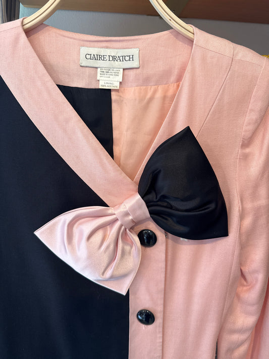 Clare Dratch 1980’s linen two tone dress