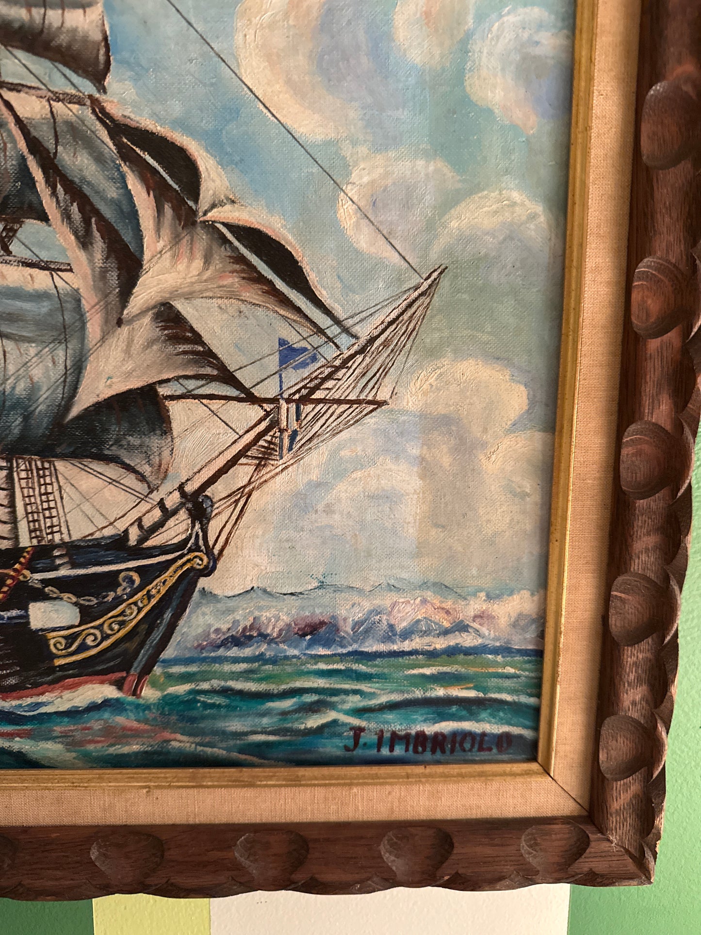 Maritime oil painting “USS Constitution “