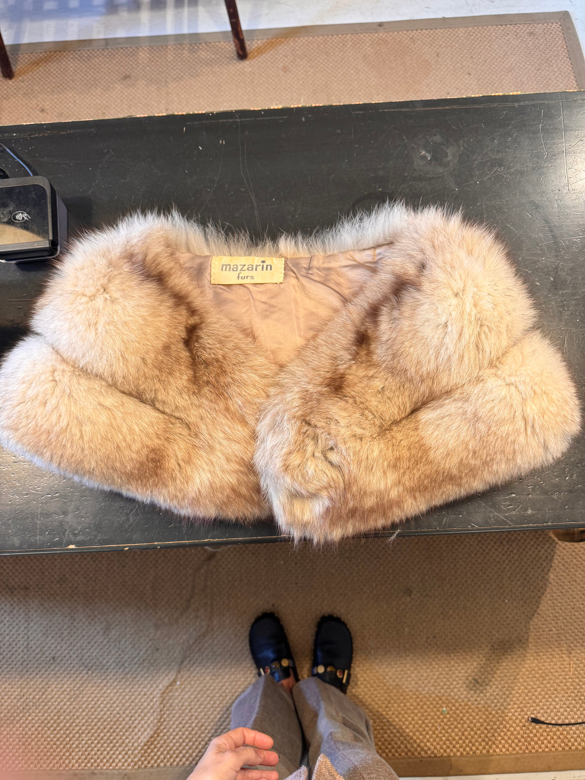 Stunning vintage Norwegian blue fox shoulder throw