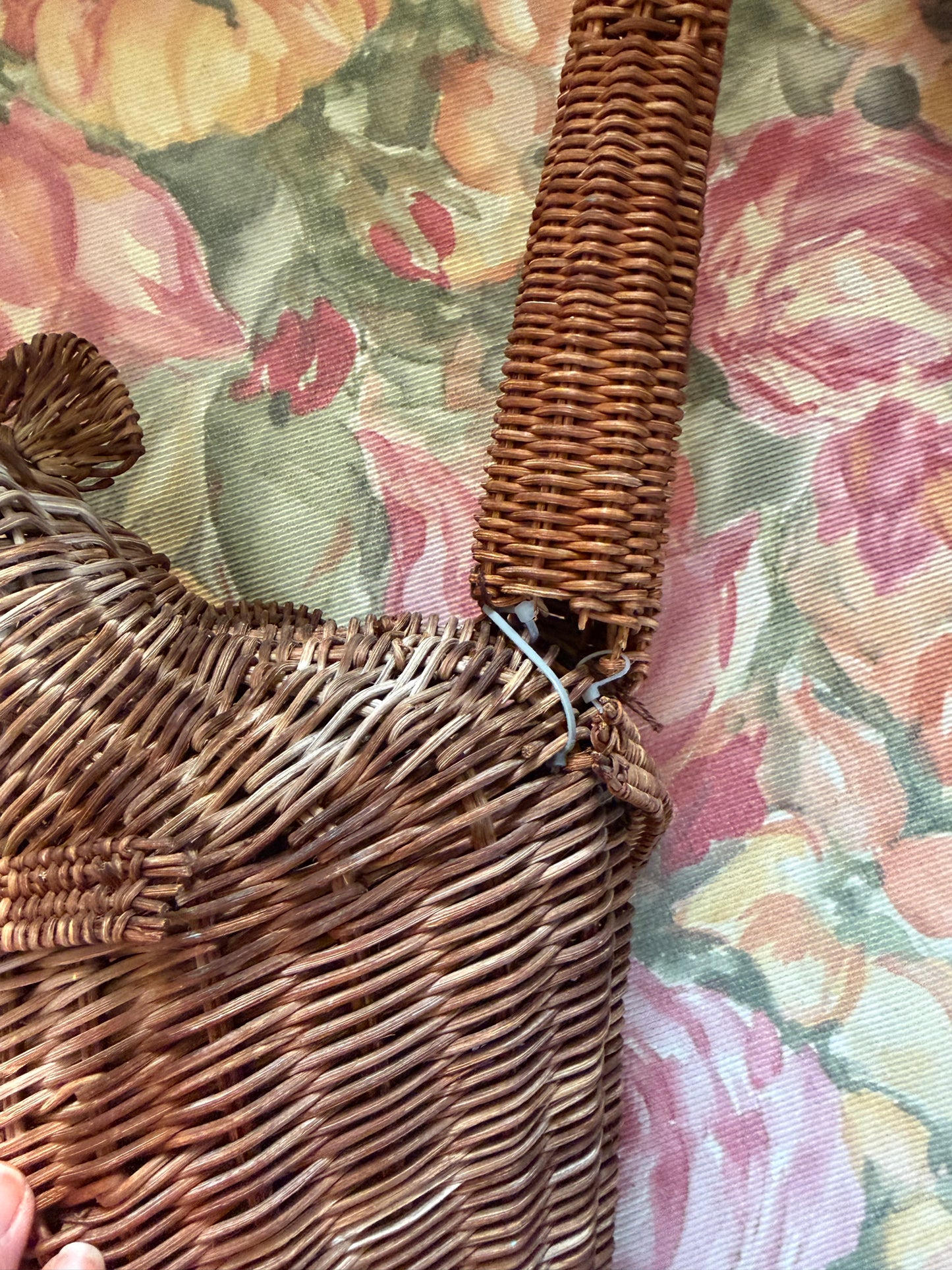 Vintage Wicker Hanging Monkey Pair