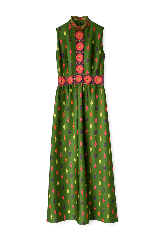 1970s gemstone maxi dress made in Italy