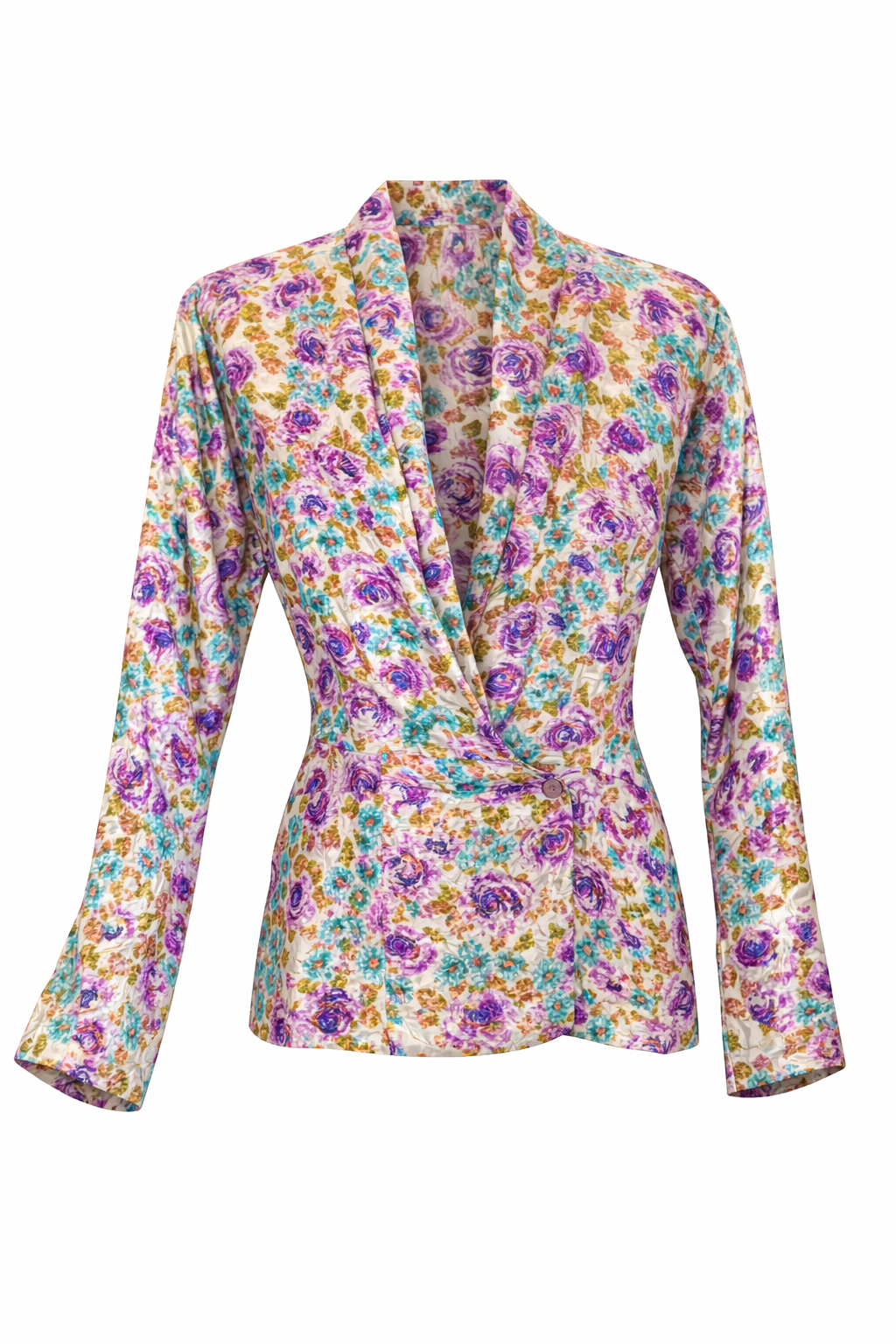 1980s floral blouse