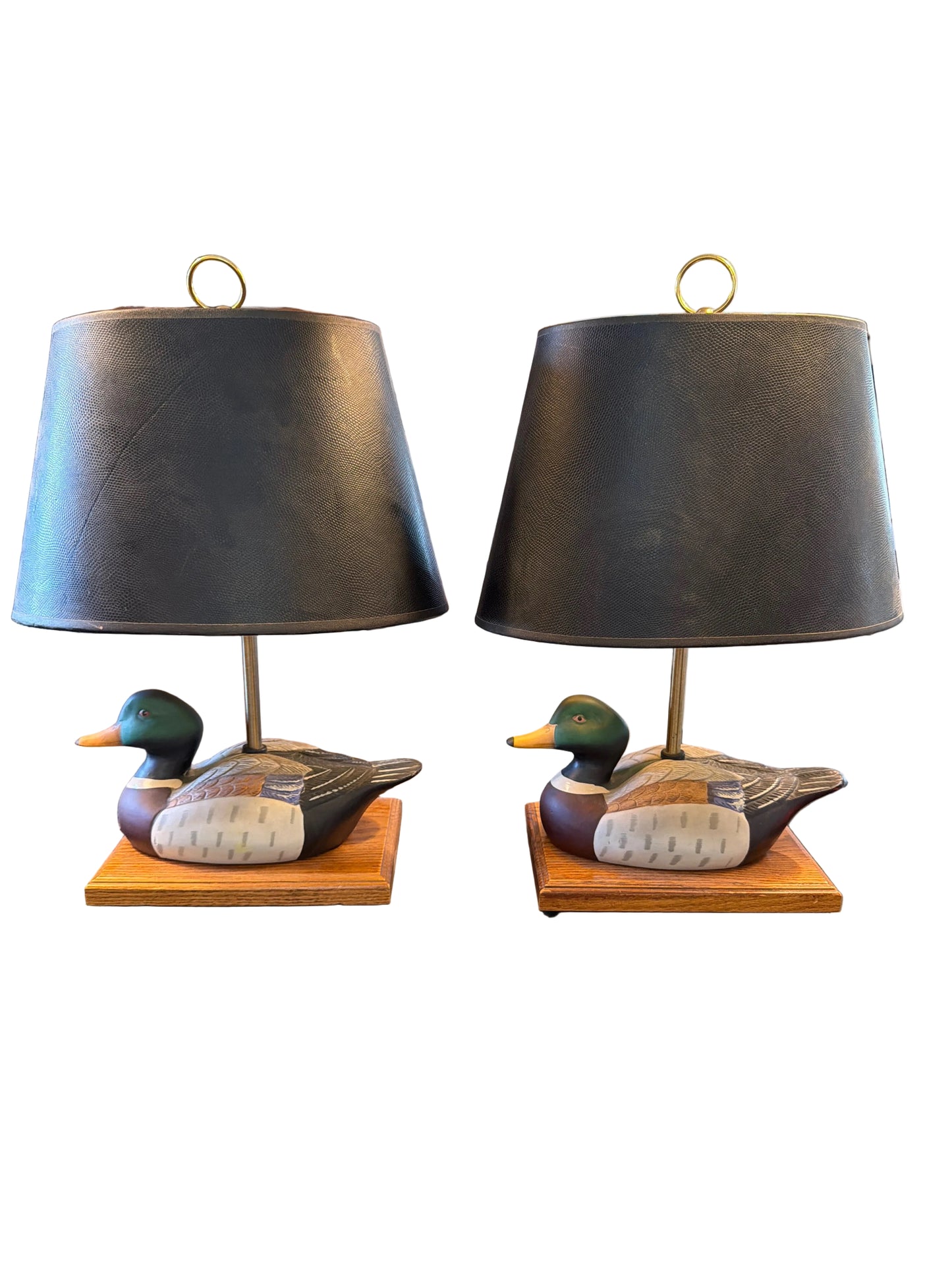 Pair of Vintage Mallard Duck Table Lamps | Made in Taiwan