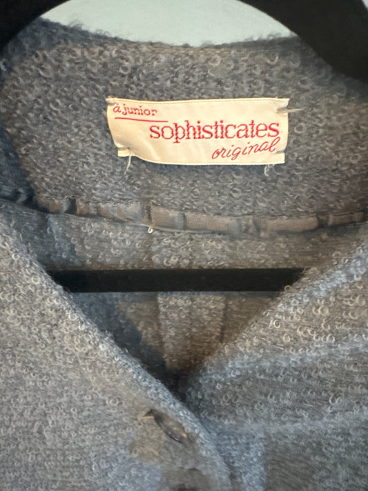 Vintage 1960s boucle button front dress