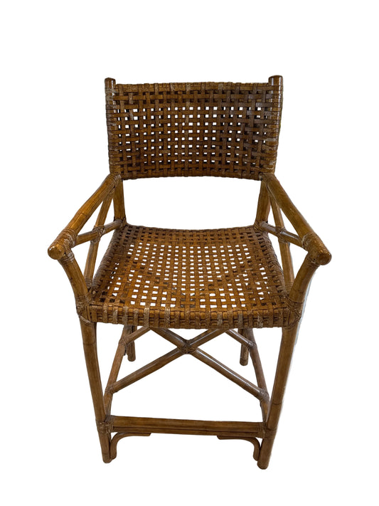 Vintage McGuire Woven Rattan Barstool