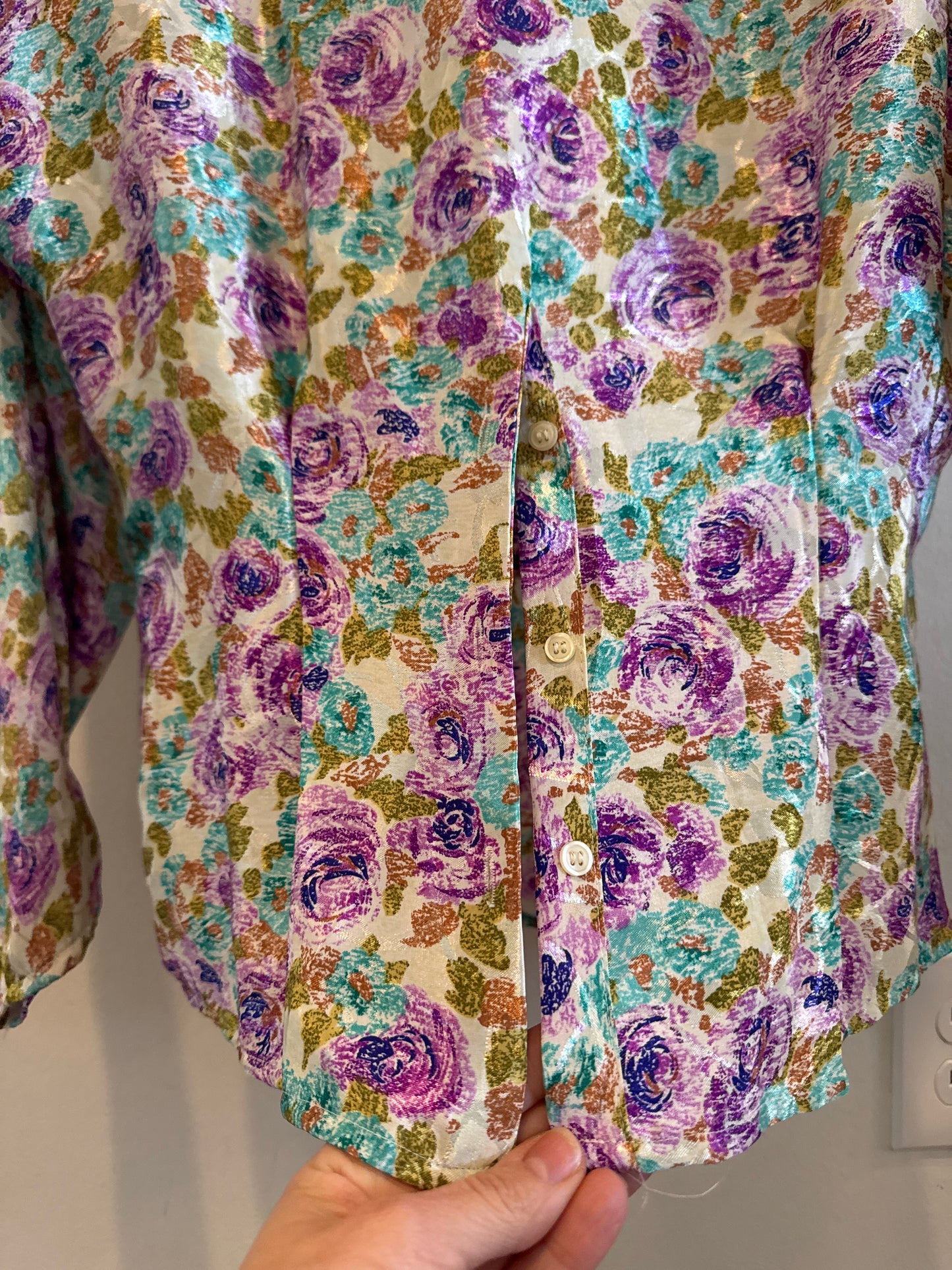 1980s floral blouse