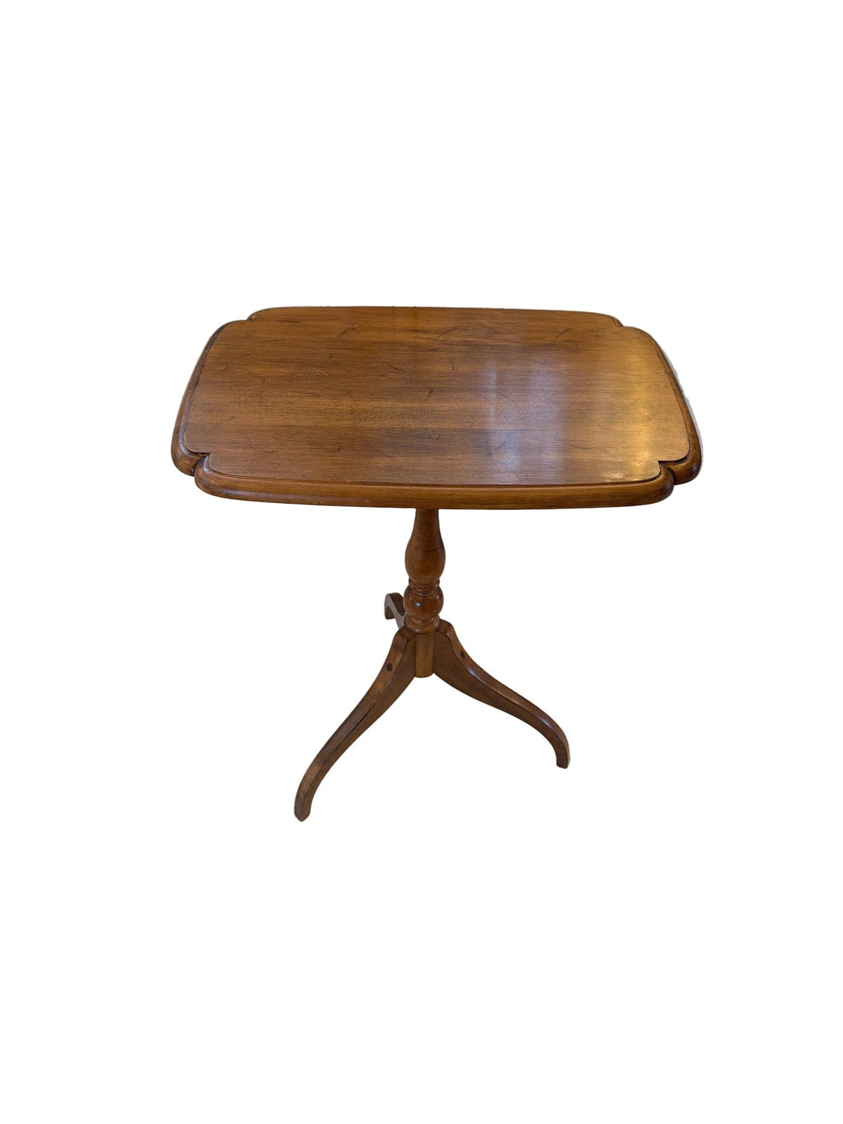 Vintage Ethan Allen Wood Pedestal Tea Table