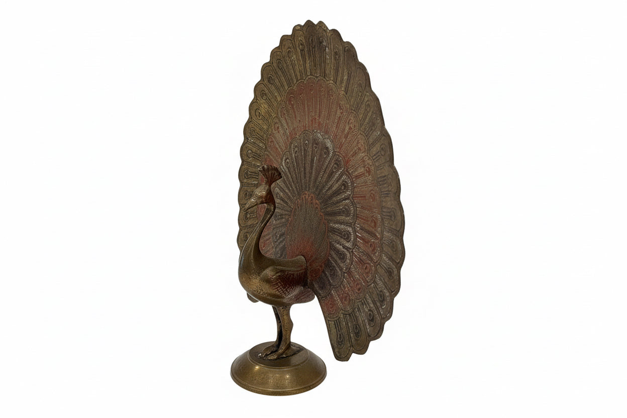Vintage Brass Peacock