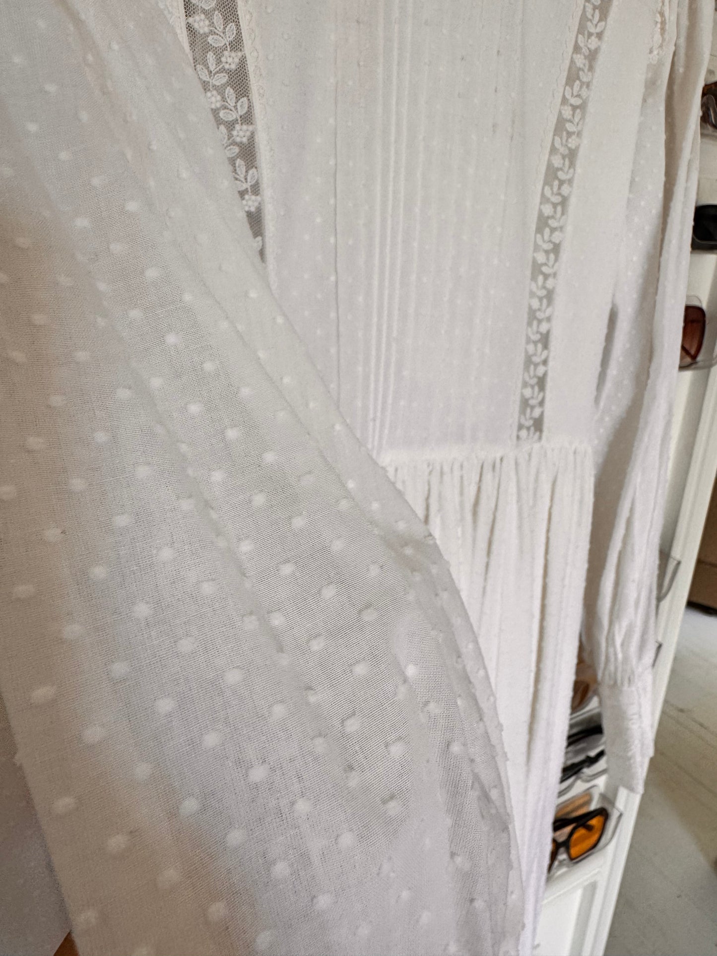 Vintage prairie style Laura Ashley, lightweight cotton wedding dress