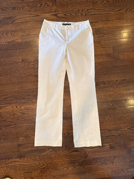 Vintage Ralph Lauren white straight cut women's summer trousers