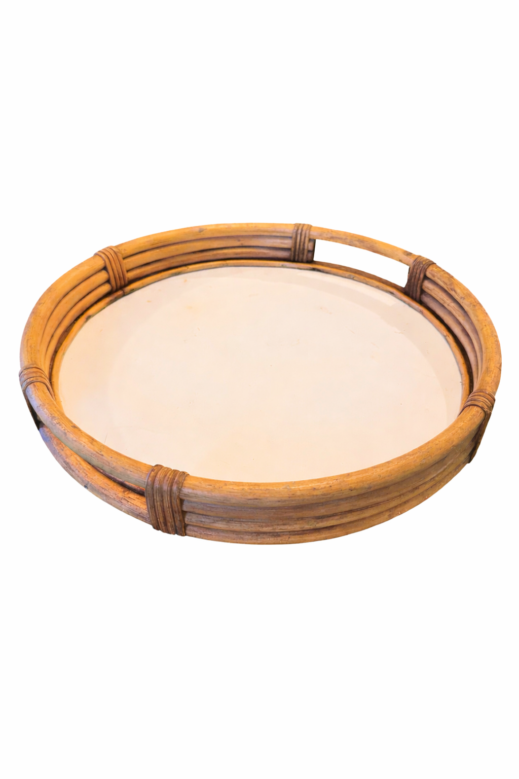 Vintage rattan drink tray