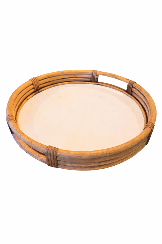 Vintage rattan drink tray