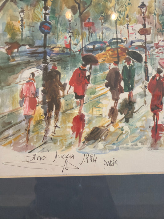 Framed Signed Paris Watercolor – Arc de Triomphe, 1994