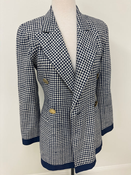 Rickie Freeman Vintage Silk Houndstooth Skirt Suit