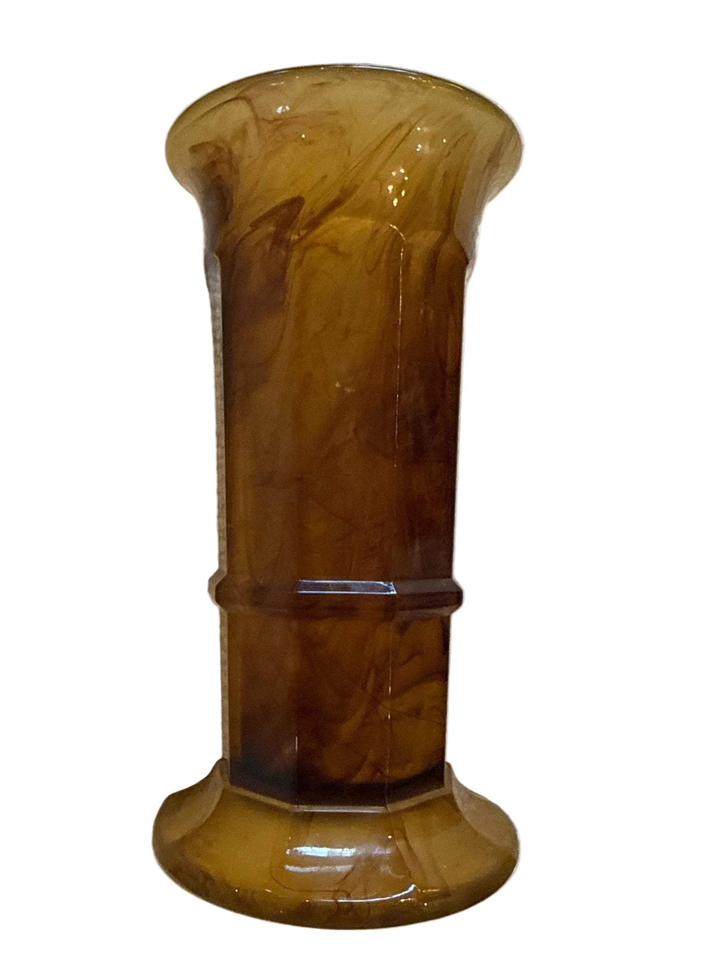 Davidson Amber Glass vase C1930’s