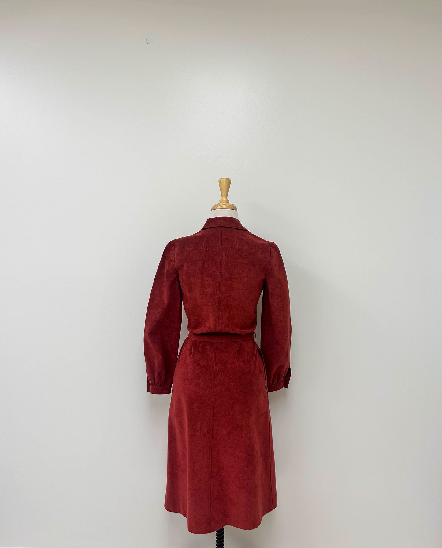 Vintage Rust ultra Suede Belted Shirt Dress