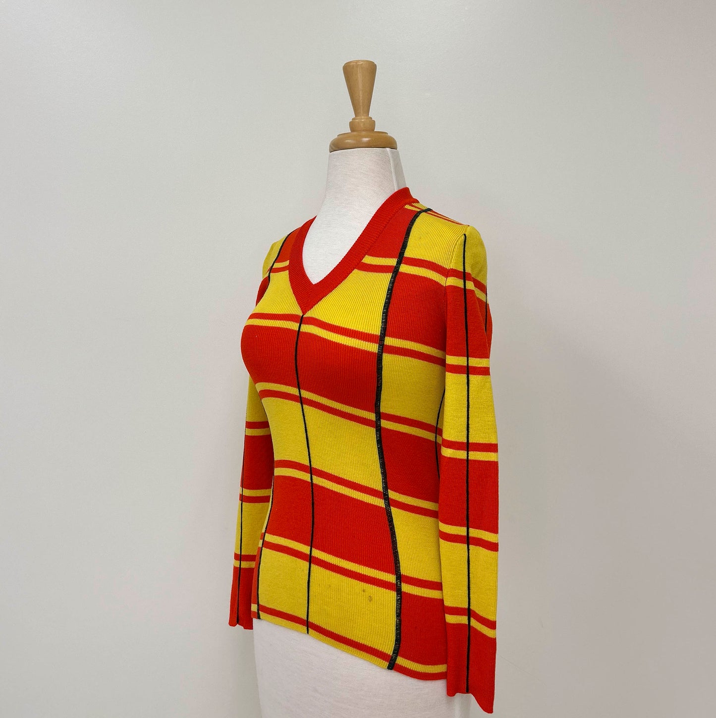 Vintage Saks Fifth Avenue Italy Wool V-Neck Sweater