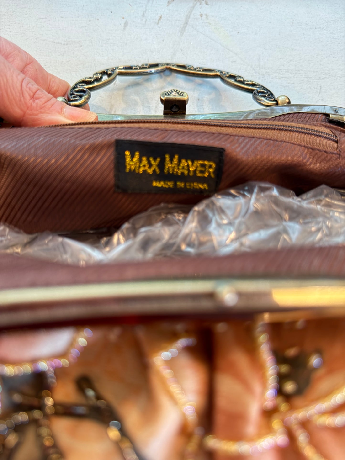 Vintage Max Mayer Beaded Evening Bag | Floral Embellished Frame Clutch
