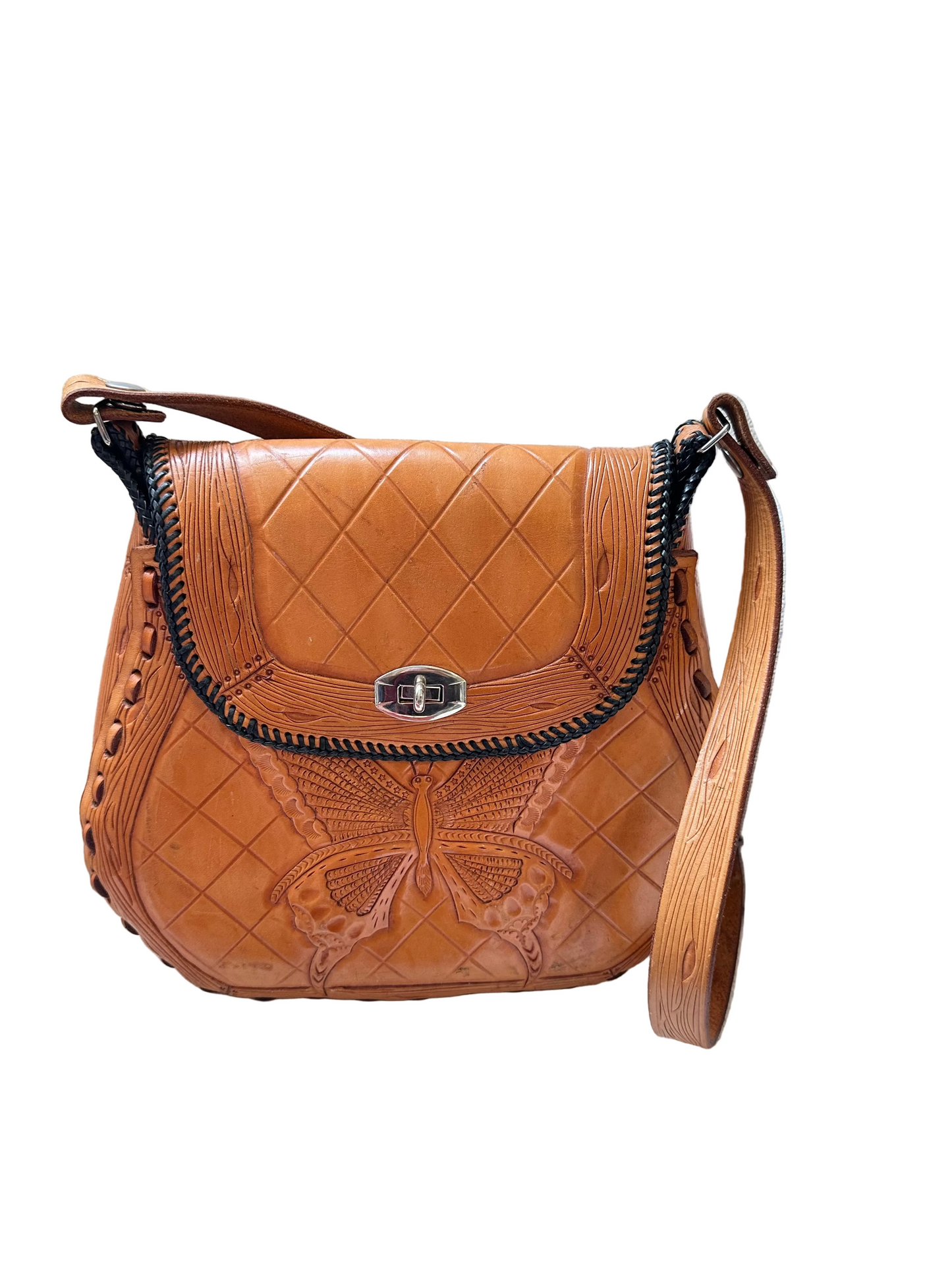 Handmade leather butterfly bag