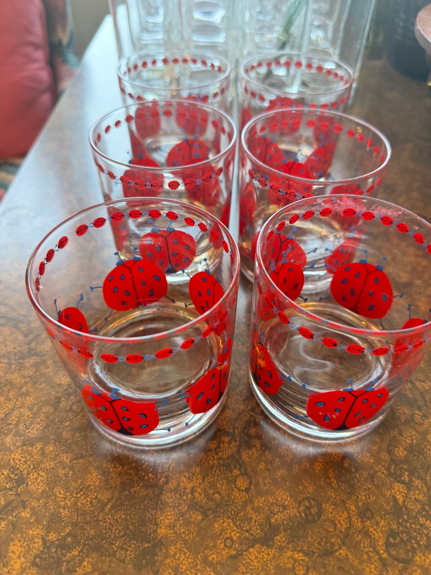 Georges Briard Ladybug Cocktail Glasses — Set of 6
