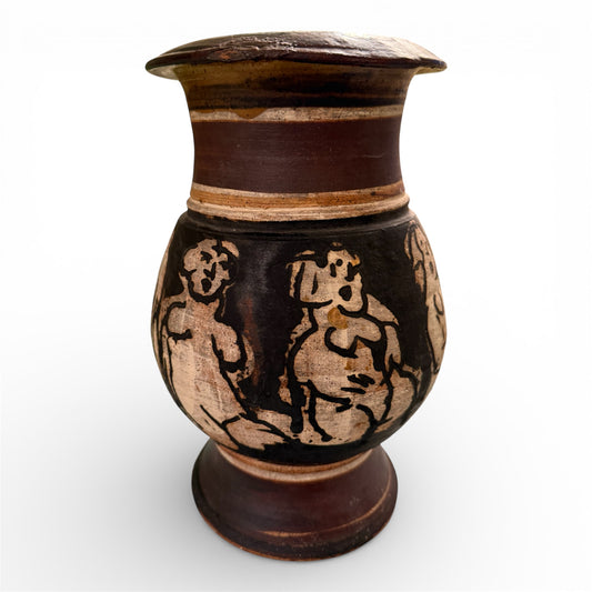 Vintage Figural Studio Pottery Vase (1970s)