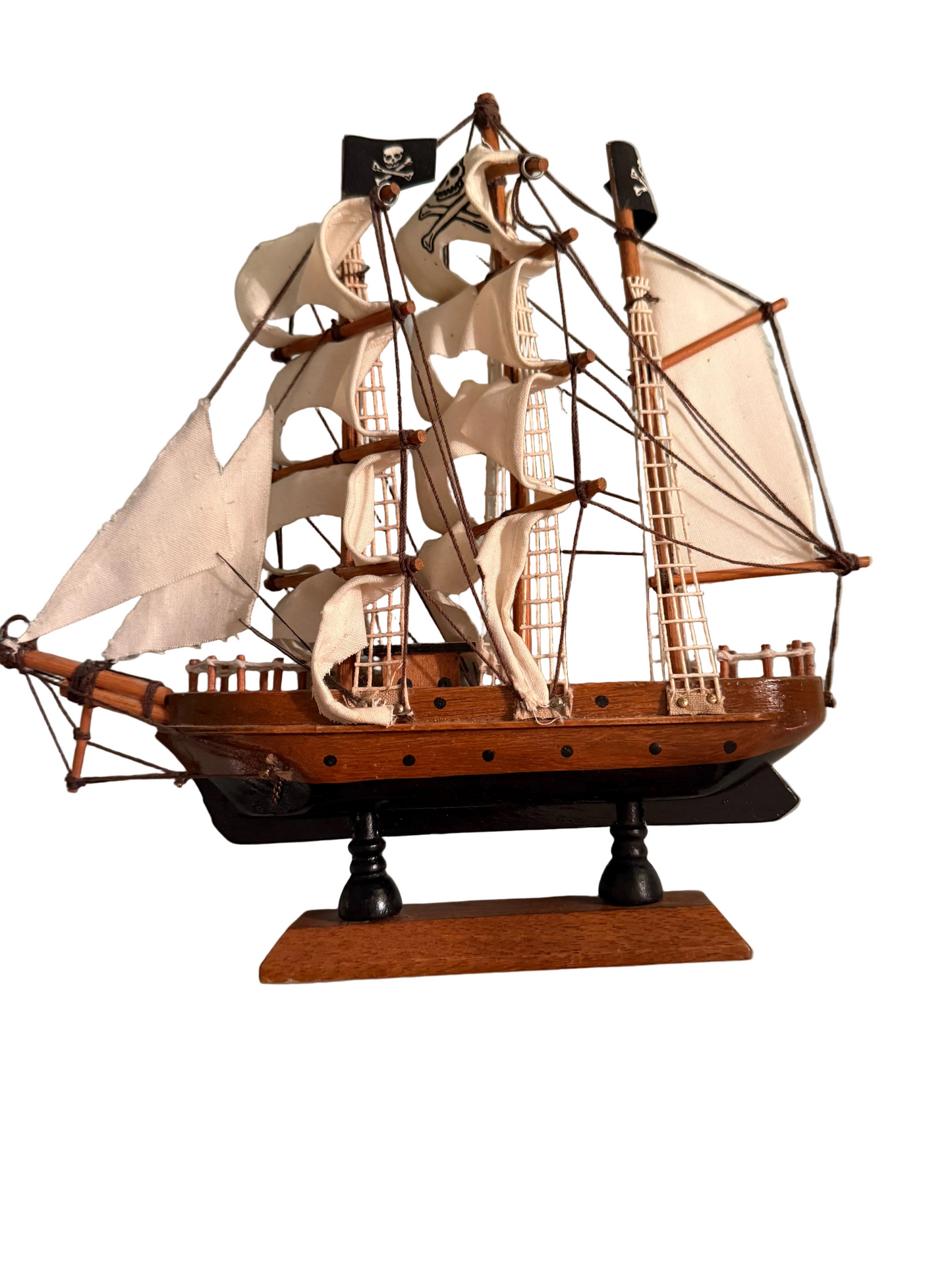 Vintage Wooden Pirate Ship Model