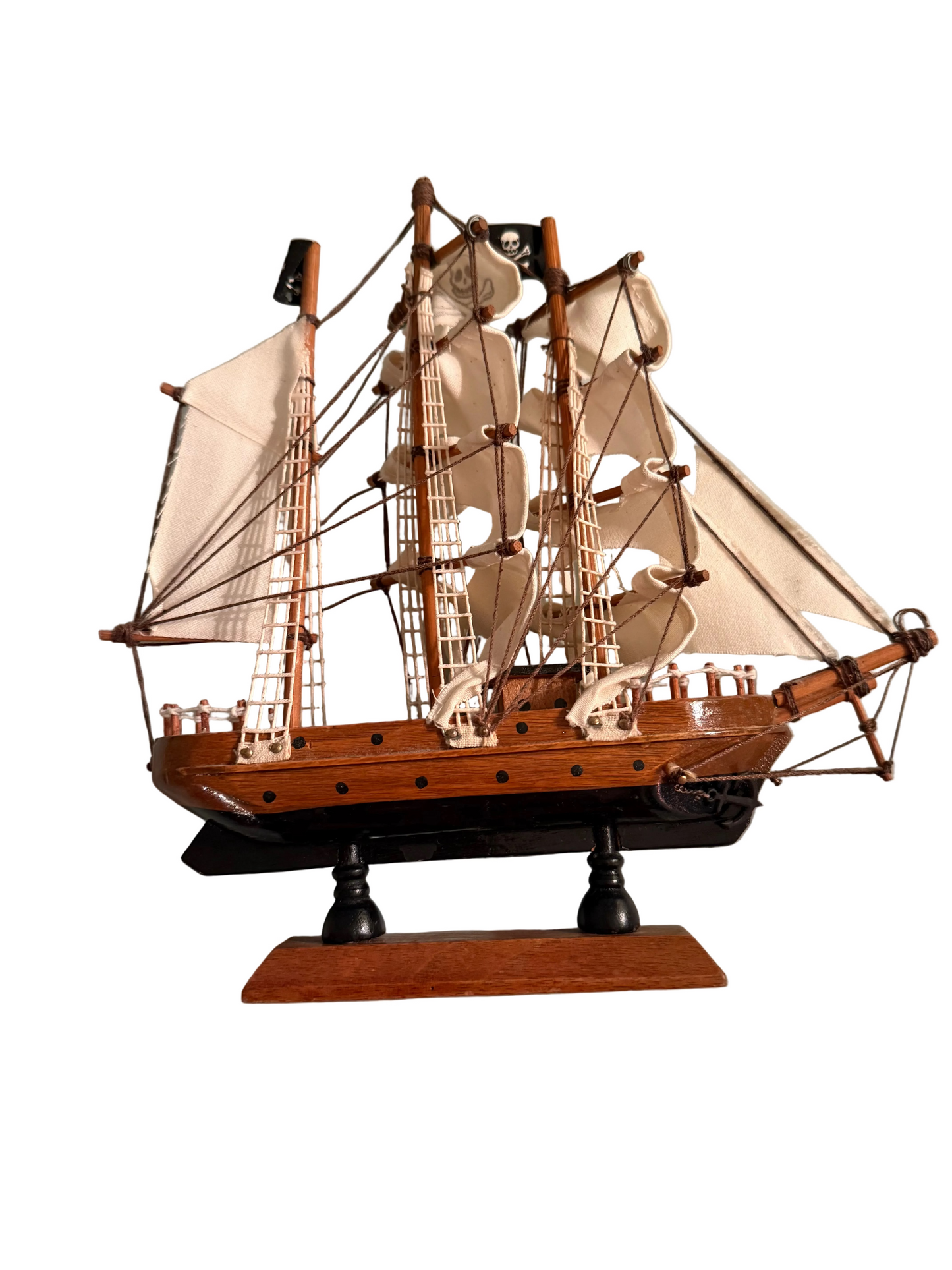 Vintage Wooden Pirate Ship Model