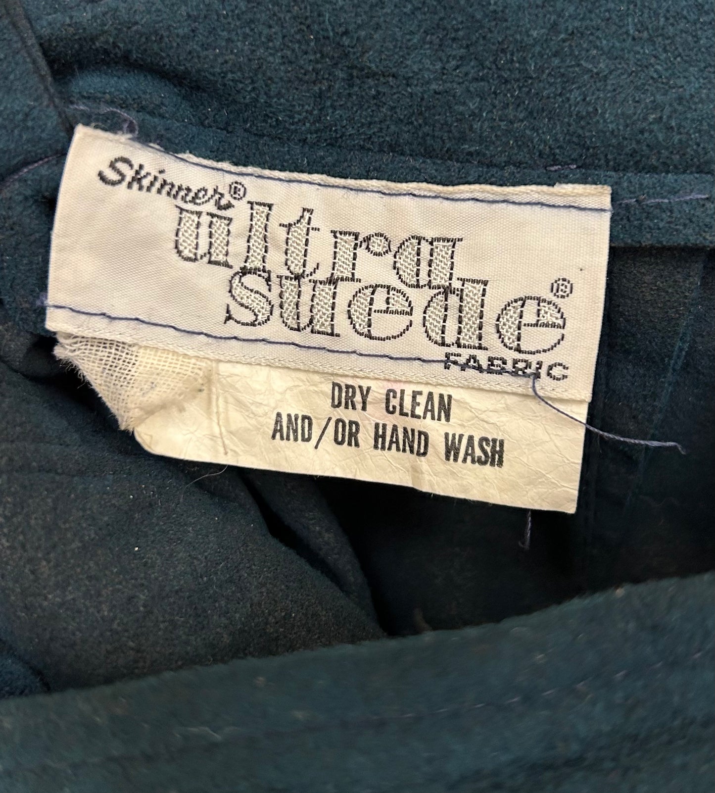 Vintage Teal Ultrasuede Blazer & Midi Skirt Suit