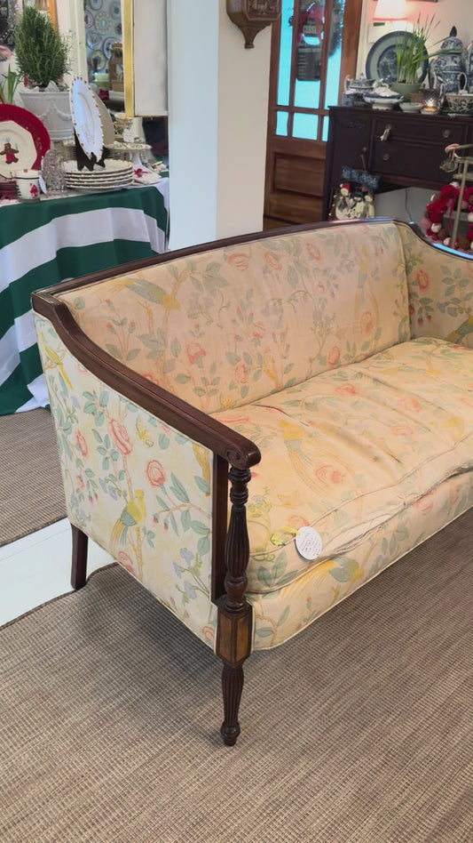 Federal Style mahogany Upholstered loveseat